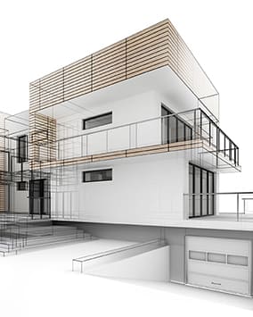 Planung / Skizze von einem Gebäude